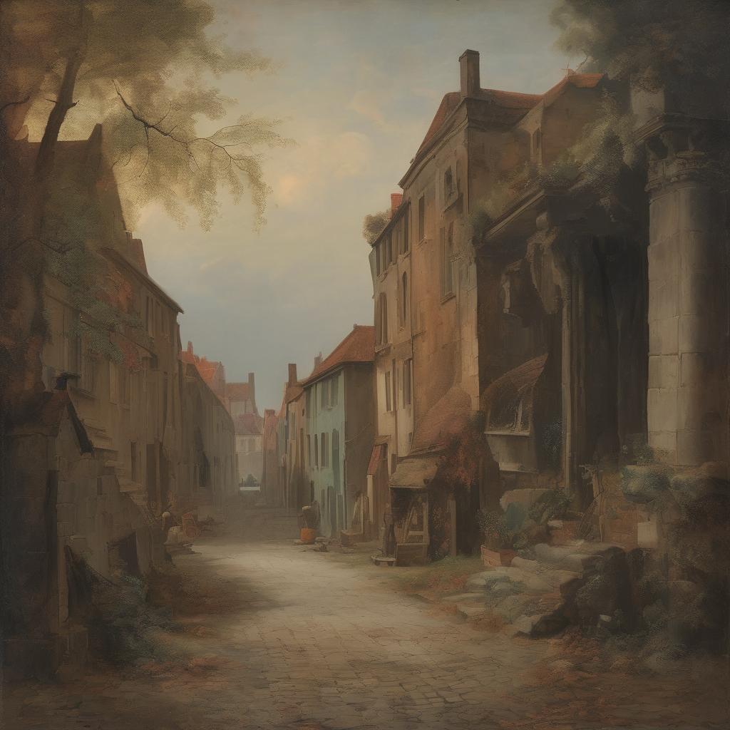 Παλιό κατεστραμμένο σπίτι σε αστική γειτονιά, αναπαράσταση ιστορικού βιογραφίας και ερμηνείας κειμένων.